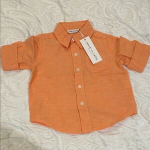 Janie and Jack Vibrant Orange Button Down Shirt